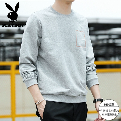 Playboy, толстовка, флисовый демисезонный лонгслив для отдыха, футболка, 2022, в корейском стиле