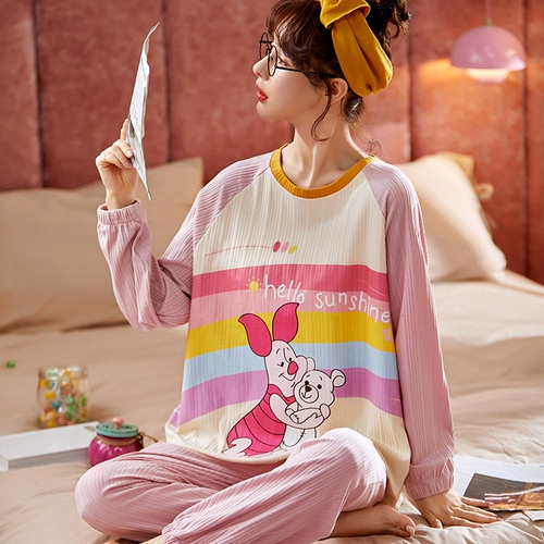 Пижама, комплект для отдыха, 2021 года, осенняя, длинный рукав, популярно в интернете