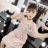 Tmall, платье, наряд маленькой принцессы, юбка на девочку, летняя летняя одежда, подходит для подростков, в западном стиле, 2020, детская одежда, открытые плечи