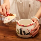 Fortune Cat Ceramic Tiber Tiber Pu'er Paptive Tea Gearning Тибетская высокая высокая высокая высокая высокая высокая высокая высокая высокая большая большой большой танк -хранение небо небу