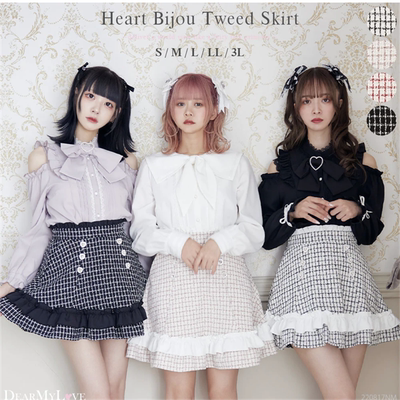 taobao agent Autumn new versatile skirt small fresh sweet princess skirt gridbird grid skirt wood ear ear dual -breasted
