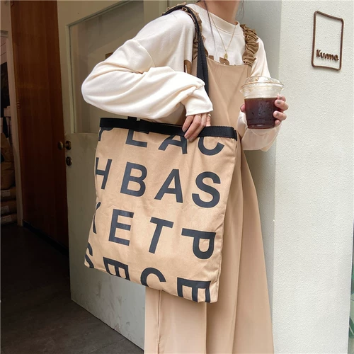 Японская сумка через плечо, тканевый мешок, вместительный и большой шоппер, сумка на одно плечо