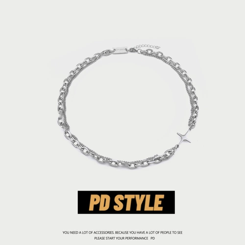 Небольшое дизайнерское брендовое ожерелье из нержавеющей стали подходит для мужчин и женщин, простой и элегантный дизайн