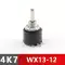 WX13-12 1W không khóa chiết áp vết thương dây đơn 100 ohms 470 ohms 1K 2k2 4k7 10k Chiết áp