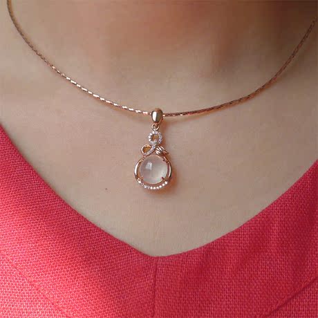 忠华风情8年老店天然翡翠冰种蛋面a货翡翠戒面吊坠镶18k彩金真钻