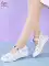 Giày y tá nữ đế mềm da thật thoáng khí không mệt mỏi đế phẳng giày công sở bệnh viện phong cách Hàn Quốc Giày đơn thoải mái Velcro mùa xuân 