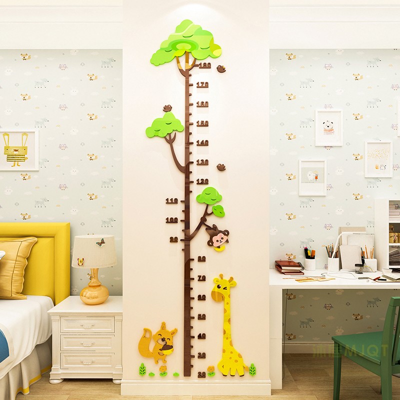 C15163d three-dimensional Wall stickers baby Cartoon Big tree measure Height ruler children room kindergarten Wall decoration