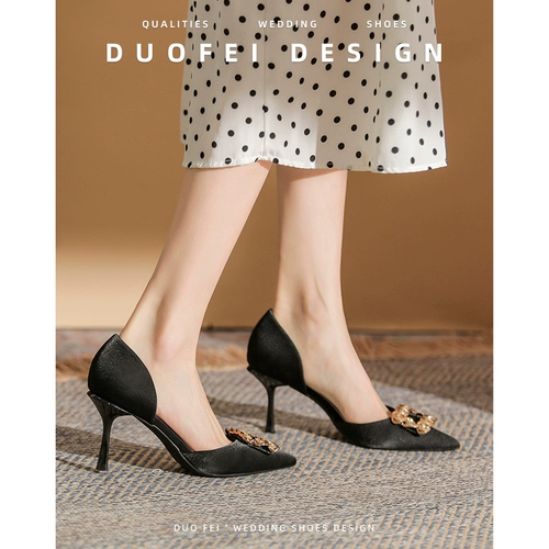 Обувь на высоком каблуке, туфли с заостренным носом, коллекция 2023, популярно в интернете