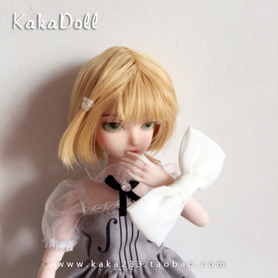 taobao agent Tea Kaka hand | Air bangs single ponytail short wig BJD/AZ/OB/Keer/Barbie doll