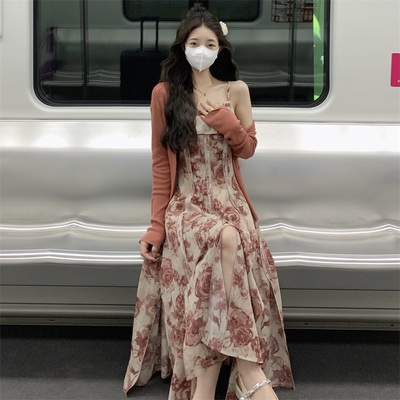 taobao agent Retro dress, summer set, for plus size ladies, fitted