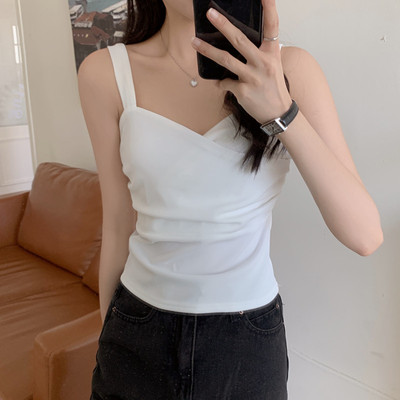 taobao agent Tide, top with cups, tank top, short jacket, long-sleeve, plus size, fitted