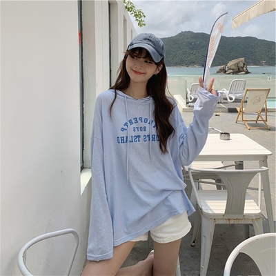 taobao agent Summer long thin T-shirt, top, Korean style, 2021 collection, for plus size ladies, mid-length, UV protection, long sleeve