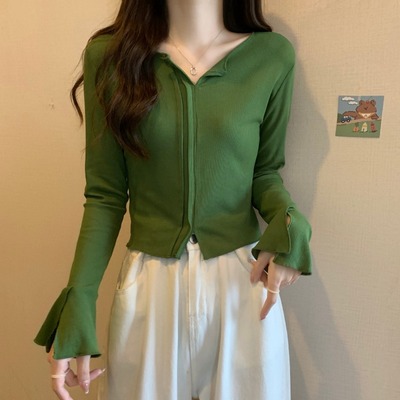 taobao agent Sexy colored demi-season sweater, knitted jacket, plus size
