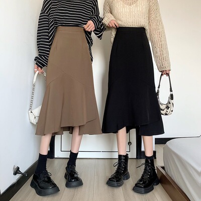 taobao agent Colored demi-season classic suit jacket, retro pleated skirt, plus size, high waist, hip-accented, fitted