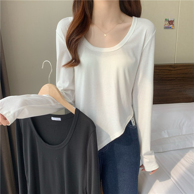 taobao agent Autumn brand T-shirt, sexy long-sleeve, top, for plus size ladies, internet celebrity, fitted