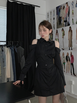 taobao agent Design fitted brace, dress, plus size, long sleeve, trend of season, polo collar