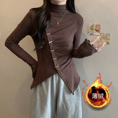 taobao agent Demi-season T-shirt, fitted long-sleeve, plus size, high collar, long sleeve