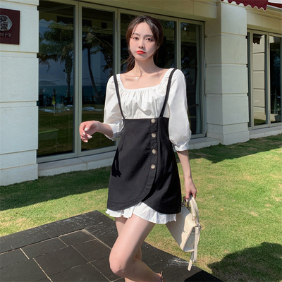 taobao agent Design fitted brace, suit, set, summer dress, plus size, trend of season, lifting effect, open shoulders