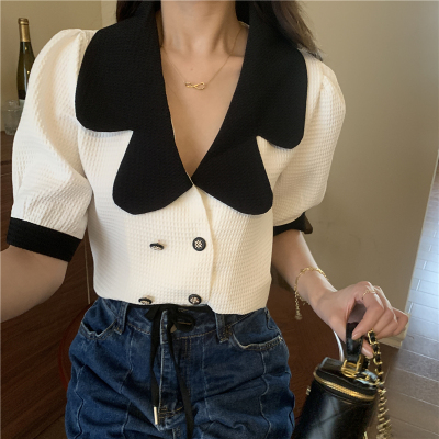 taobao agent Summer design short jacket, 2022 collection, plus size, trend of season, with short sleeve, fitted
