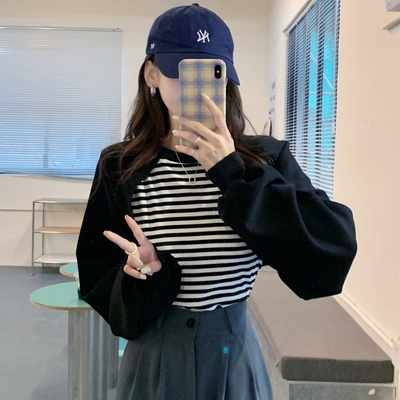 taobao agent Cotton set, demi-season sweatshirt, bra top, plus size, fitted