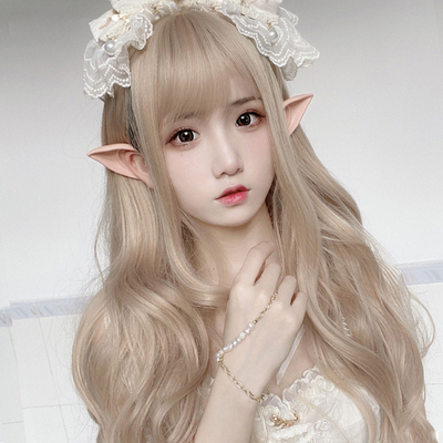 taobao agent Golden wig, city style, Lolita style, mid-length