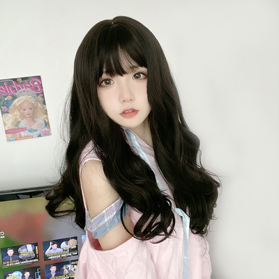 taobao agent Wig, artificial hair shadow powder, face blush, for every day, mid length