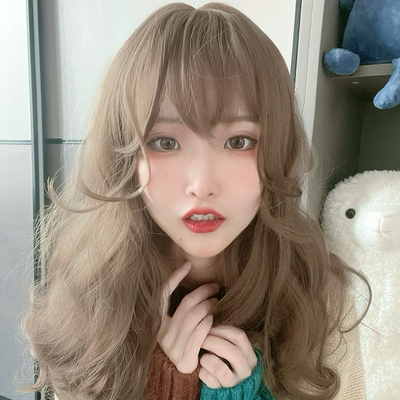 taobao agent Wig female long hair naturally full set of net red love round face daily, fluffy big wave long curly hair cover