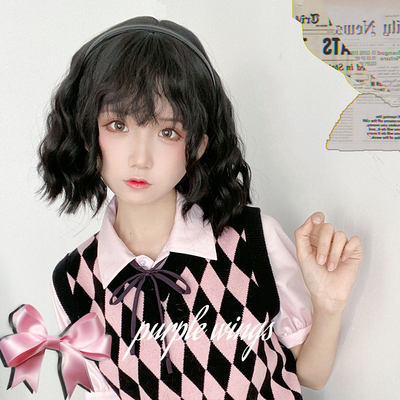 taobao agent Wig female wool roll short hair full -headed net red round face lolita short curly hair natural age reduction simulation fugitive cover