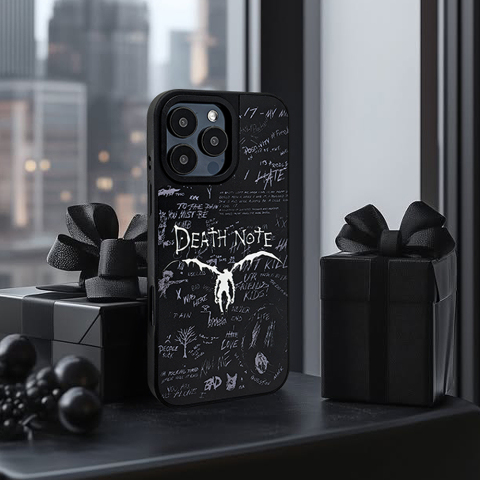 Dark Anime "Death Note" Magsafe 17/16/15/14/13 Pro Max – Matte Black, 3D Illustration iPhone Case