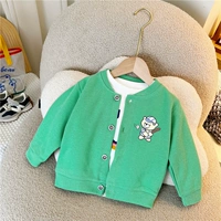 Зеленая бейсбольная куртка, с медвежатами