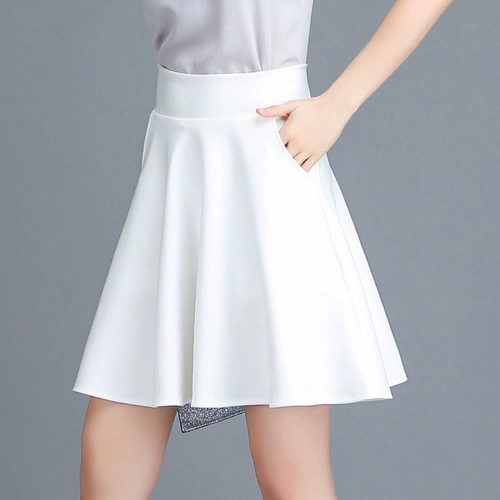 Белая летняя юбка в складку, мини-юбка, танцующее эластичное защитное белье, большой размер, юбка-пачка
