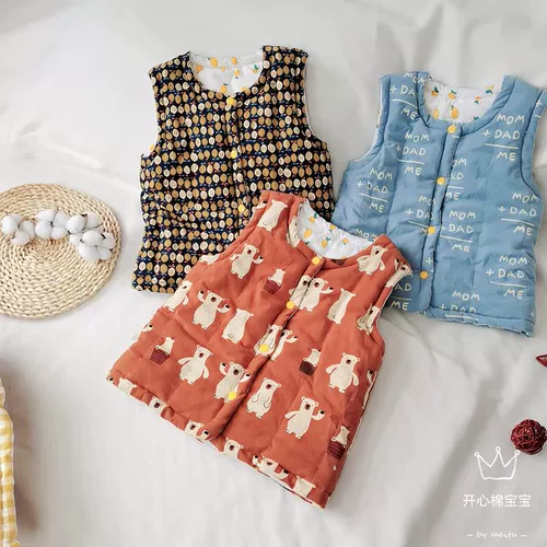 Хлопковый детский демисезонный осенний жилет подходит для мужчин и женщин для девочек, увеличенная толщина, подходит для подростков