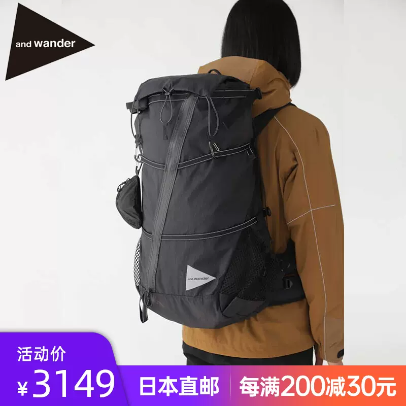 定価4.9万 新品 and wander X-Pac 45L backpack アンドワンダー Xパック バックパックリュック ザック キャンプ  アウトドア 黒 ブラック
