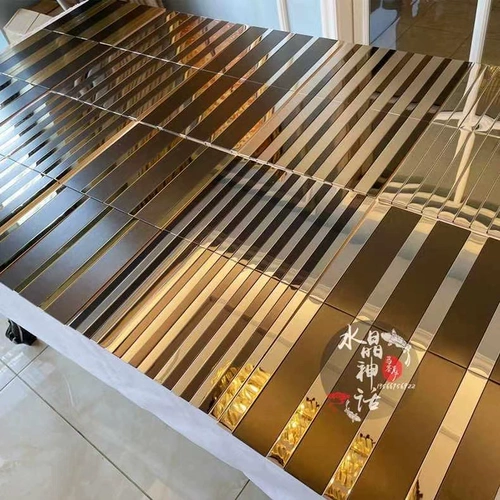 Металлическая мозаика из нержавеющей стали на стену, розовое золото, зеркальный эффект