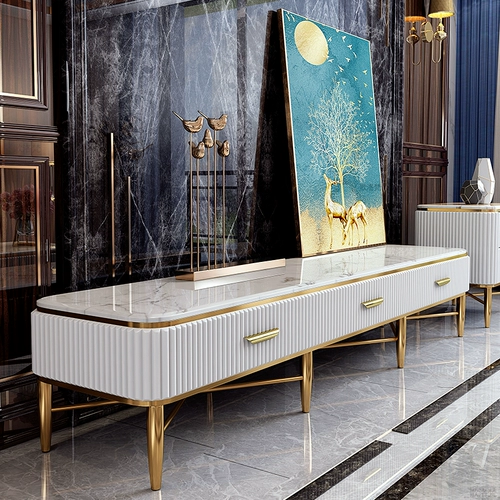 Роскошный шкаф для телевизора в скандинавском стиле, журнальный столик, сочетание мрамора, стиль Гонконга, простая краска, стиль гостиной, постмодернистский шкаф с низким полом