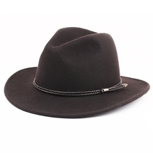 Осенняя и зимняя шерсть, мужская шляпа, большой карниз, ковбойская шляпа, мужской размер, английская винтажная джазовая шляпа, скрытая шляпа.