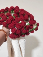 【80см】Белый римский красный бархатный букет роз, материал одеяла