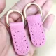 Pink Litchi Pattern Leather Light Gold D Кольцо 2