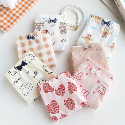 Нижнее белье, хлопковые штаны, антибактериальная милая японская школьная юбка для школьников, дышащие летние трусы