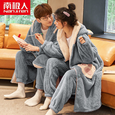 taobao agent Demi-season coral velvet pijama, flannel winter bathrobe, increased thickness