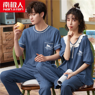 taobao agent Summer thin pijama, cotton set, with short sleeve, plus size