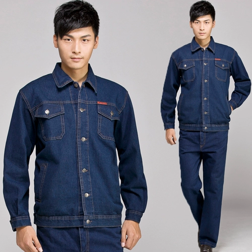 Джинсовый комбинезон, демисезонный механический лонгслив, увеличенная толщина