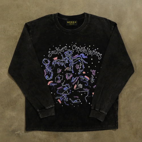 Хлопковый лонгслив, 310 грамм, в американском стиле, оверсайз