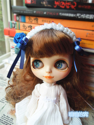 taobao agent Suitable for small cloth BLYTHE 6 -point baby original lolita pure handmade flower lace pearl bowl hair hoop