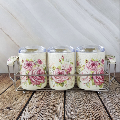 Корейская натуральная SHABBY ROSE розовая керамическая банка для приправ в европейском пасторальном стиле для кухни с крышкой и пылезащитной крышкой