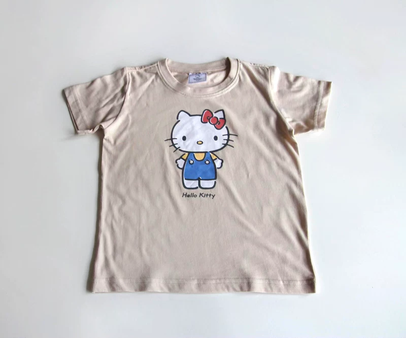 (), Hello Kitty, летняя хлопковая футболка для отдыха, с коротким рукавом