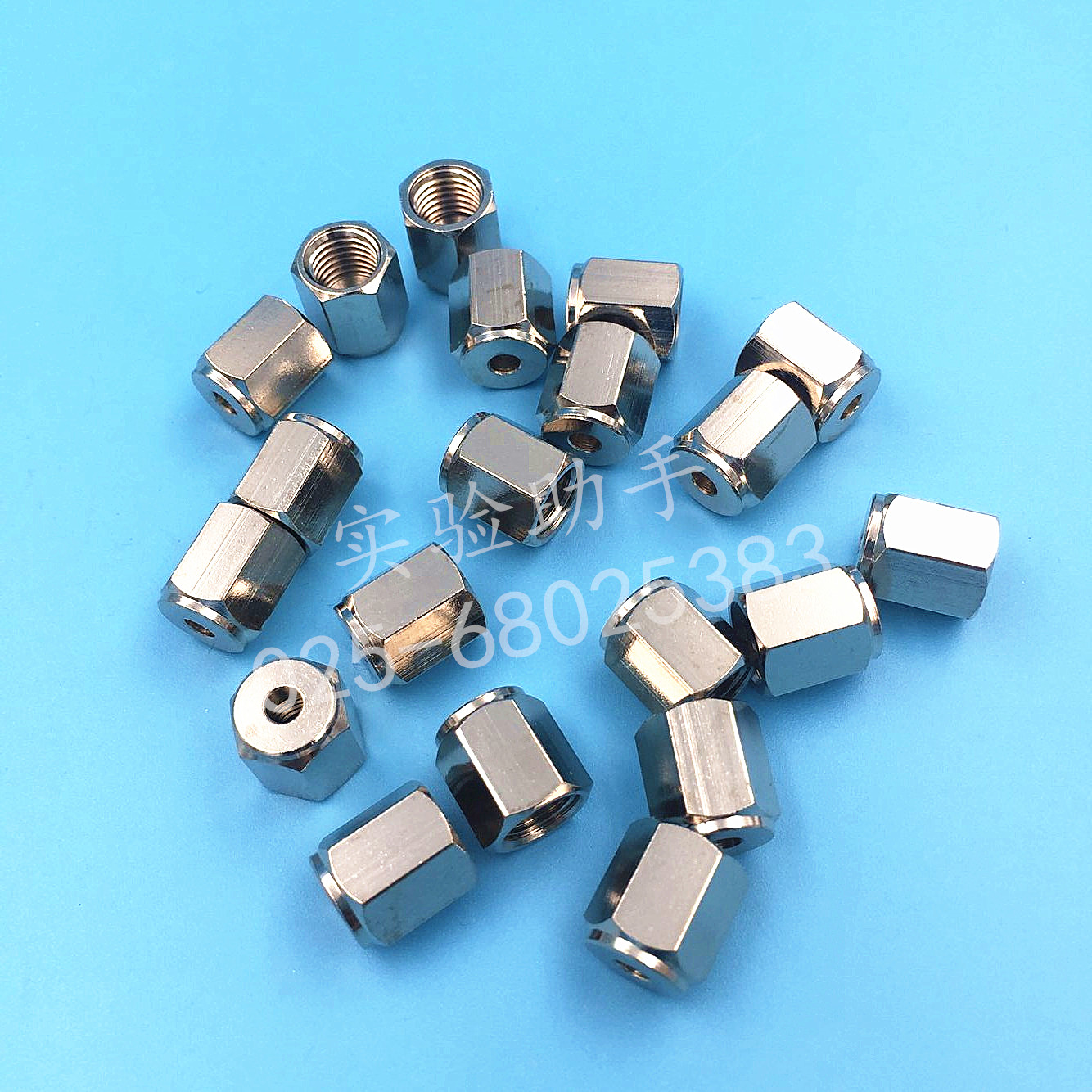 铜镀铬螺帽 M8*1 色谱耗材配件 3mm 2mm 1/8 1/41/16英寸孔径螺母