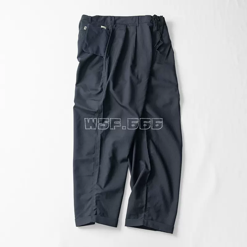 現貨BEAMS SSZ 暖簾CHINO PANTS 純色大口袋雙褶休閒長褲-Taobao