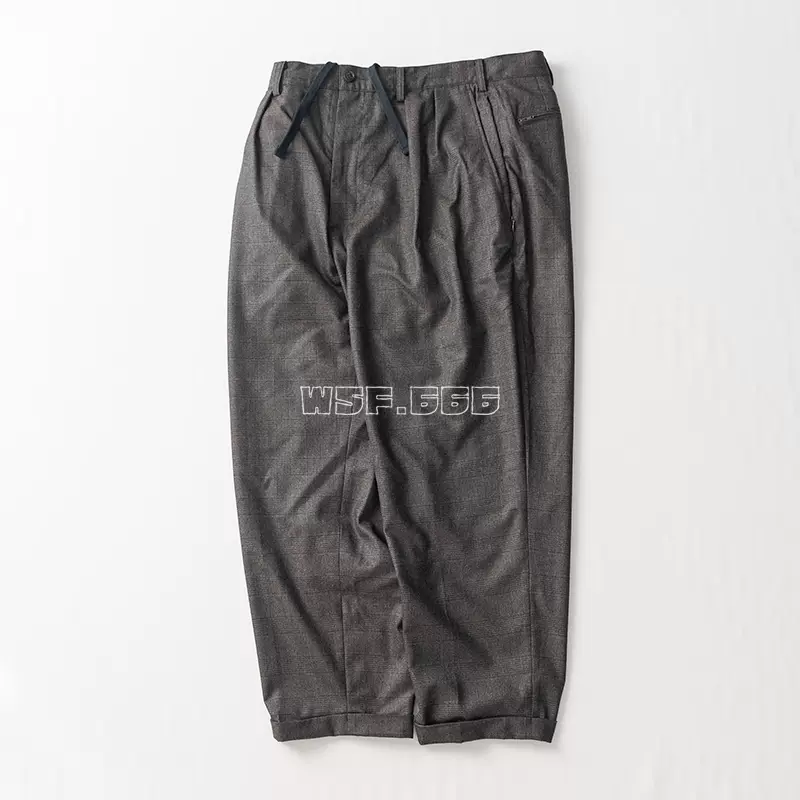 现货BEAMS SSZ 暖簾CHINO PANTS 纯色大口袋双褶休闲长裤-Taobao