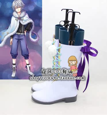 taobao agent Dream Kingdom and Sleeping 100 Prince Shuki COS shoes to customize COSPLAY shoes (purple ribbon)